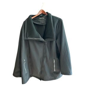 Calvin Klein Men's Black Jacket M Water-Resistant Mid-Length